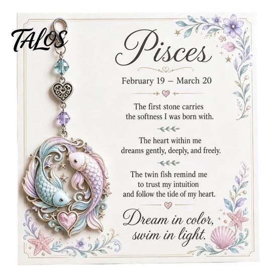 Zodiac Sign Pendant 12 Keychain with Keepsake Card, Star Pendant, Backpack Handbag Purse Charm, Inspirational Gift for Men Women