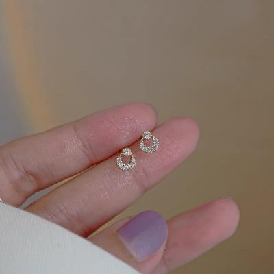 Cercei cu diamante din argint S925, care se potrivesc perfect, fără îndepărtare înainte de culcare, pentru femei