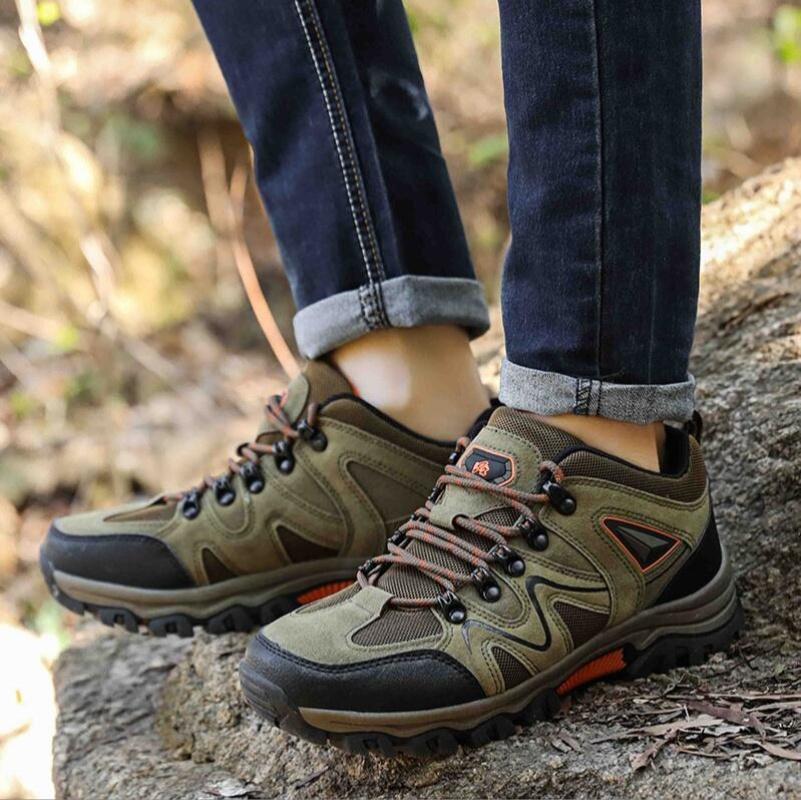 Men'S Outdoor Hiking Shoes, Breathable Comfortable Arch Support Non-Slip Mountaineering Travel Sneakers
