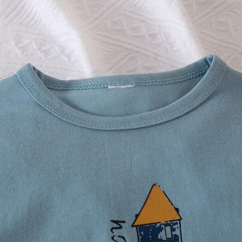Children's Clothes Tops Tees Long Sleeved Popular Design Crewneck Pullover Blouse Boy Spring Autumn Clothing Bottoming Shirts