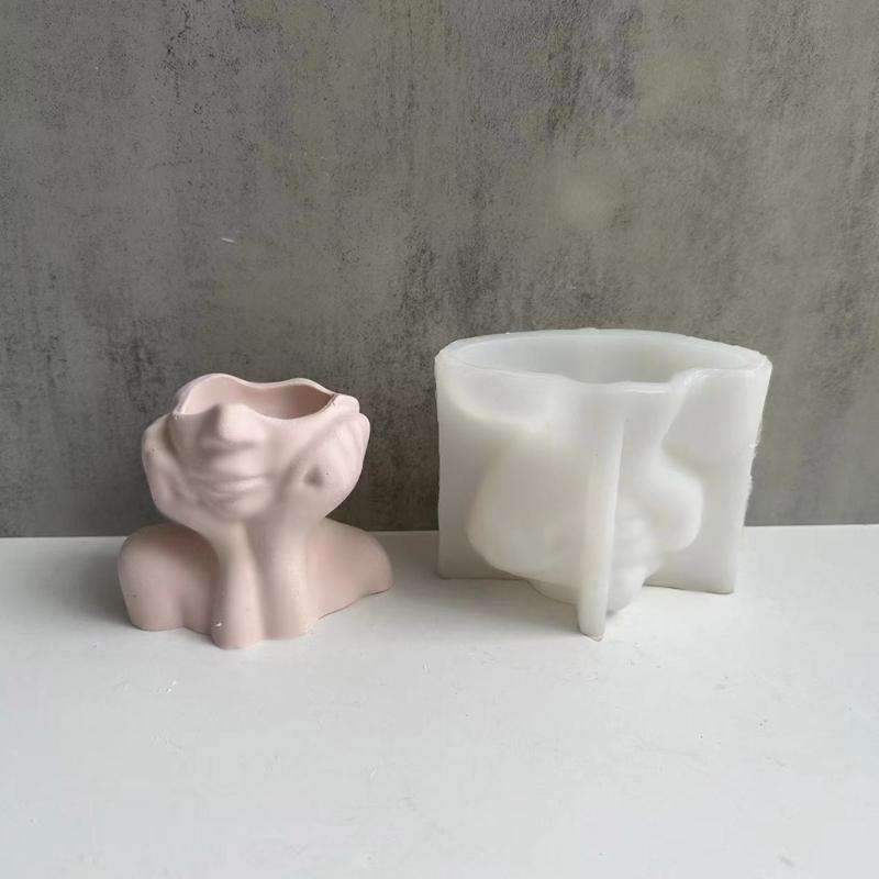 Succulents Flower Pot Resin Silicone Mold Suitable for Diy Garden Concrete Flower Pot Candle Holder Crafts Home Decor