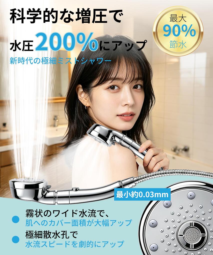 SANYCASA Shower Head Bubble Mist Chlorine Nano Bubble Shower Head with Handheld Water Water High Water Pressure Pore Mist Shower Warm Gentle on Water