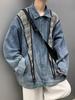 Men's Retro Denim Jacket: Trendy American Design, Loose-Fit Casual, Autumn/Winter