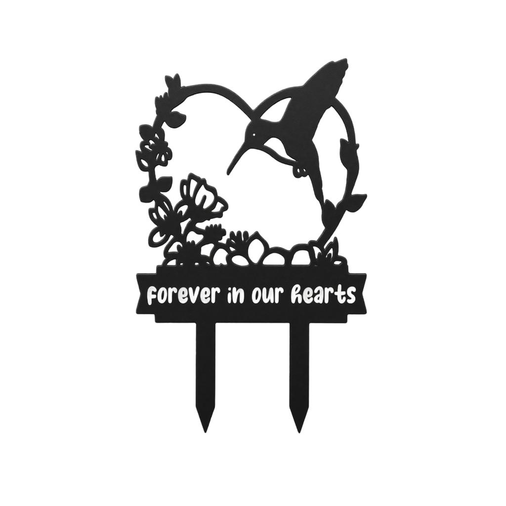 Heart Shaped Metal Memorial Garden Stake with Butterfly and Floral Design Engraved Remembering Mom Quote Suitable for Outdoor Cemetery Decoration