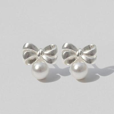 Women's Buni Accessories Sari  Pearl Ribbon Earrings