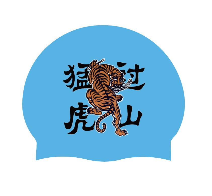 Women's Long Hair Silicone Swim Cap with Racing Pattern for Large Sizes