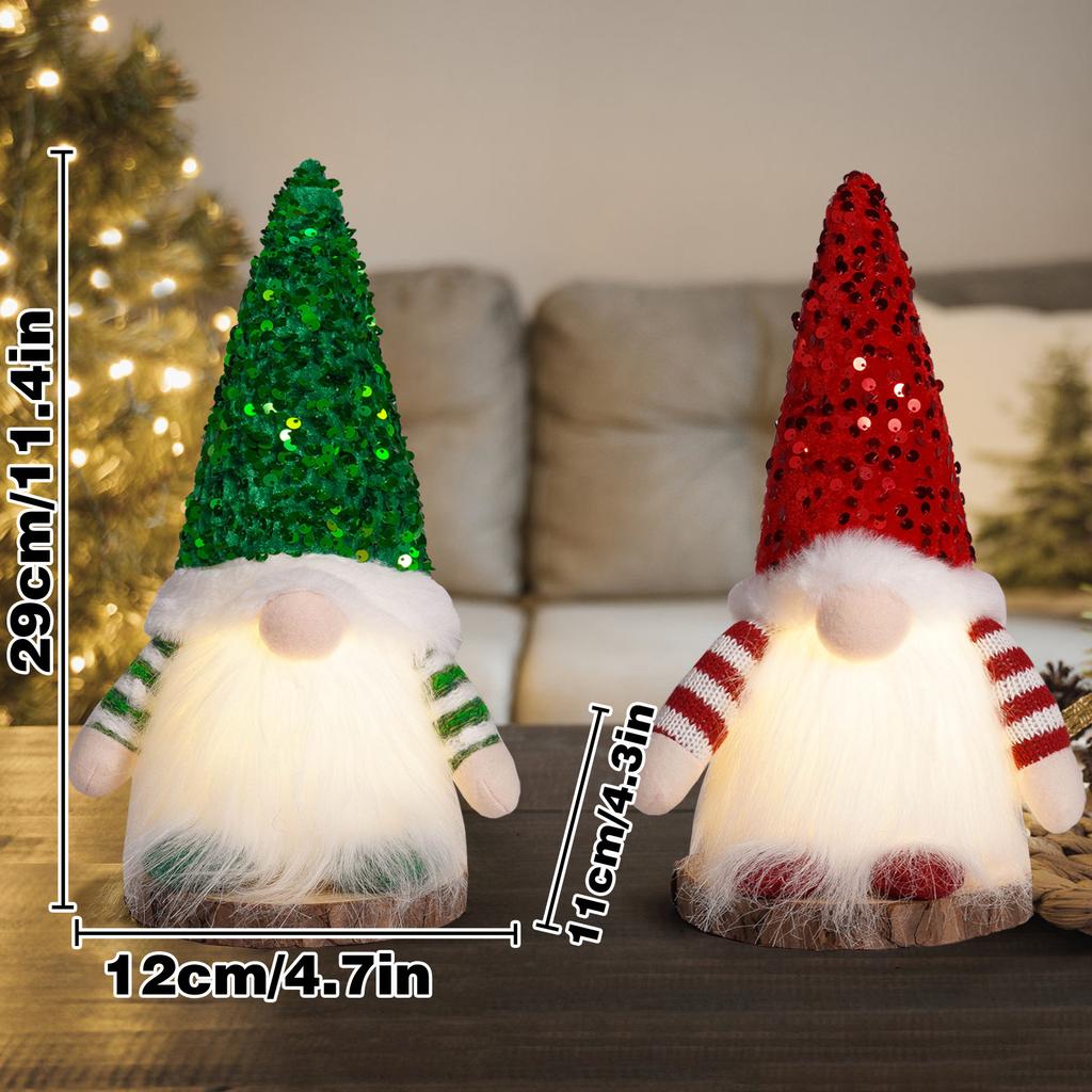 Weihnachts-Wichtel Plüsch Dekorationen, Weihnachts-Elfen-Wichtel beleuchtet Schwedischer Tomte Weihnachts-Wichtel Plüsch Elfen Ornamente, Dekor Geschenkidee