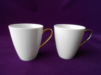 Ami Pair Mug Coffee Tea Milk Latte Espresso Cappuccino Tea Utensil Gift Noritake! Rizmo (Gold & Silver)