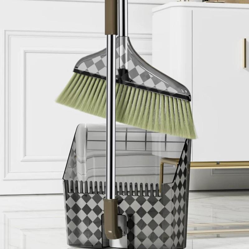 Foldable Broom Dustpan Set Home Use Plastic Hair-Resistant Sweeper With Collapsible Design