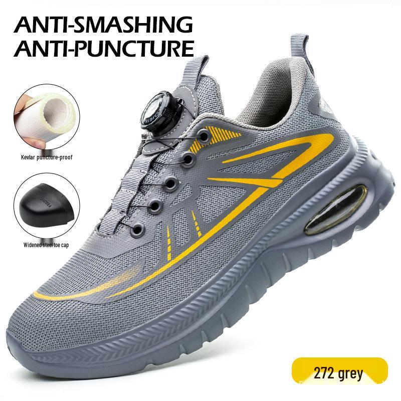 

Four Seasons Flyknit Steel Toe Cap Anti-Slip Wear-Resistant Labor Protection Shoes.