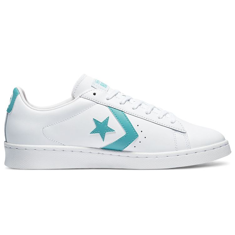 Converse Cons Pro Leather Low Top Synthetic Leather Non-Slip Wear-Resistant Low-Top Skate Shoes Unisex Sneakers White Blue 170755C