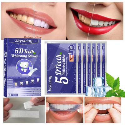 5D Zahnaufhellungsstreifen Gel Entfernt Plaque Flecken Reinigung Mundhygiene Aufhellung Zahnpflege Frischer Atem Aufhellen Zahnpflege