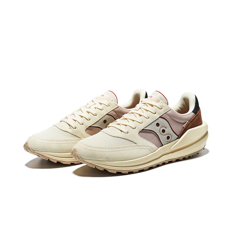 SAUCONY JAZZ RENEW Antiscivolo Resistenti all'Usura Basse Casual da Corsa Unisex Beige Marrone Saucony S79040-8