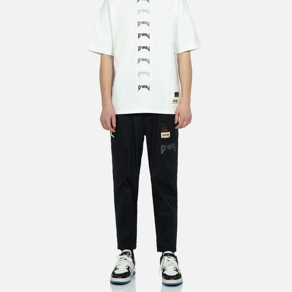 Evisu Seagull Embroidery Logo Print Zipper Straight Leg Casual Pants Men pants Black 2ESHTM3PT191RXCT