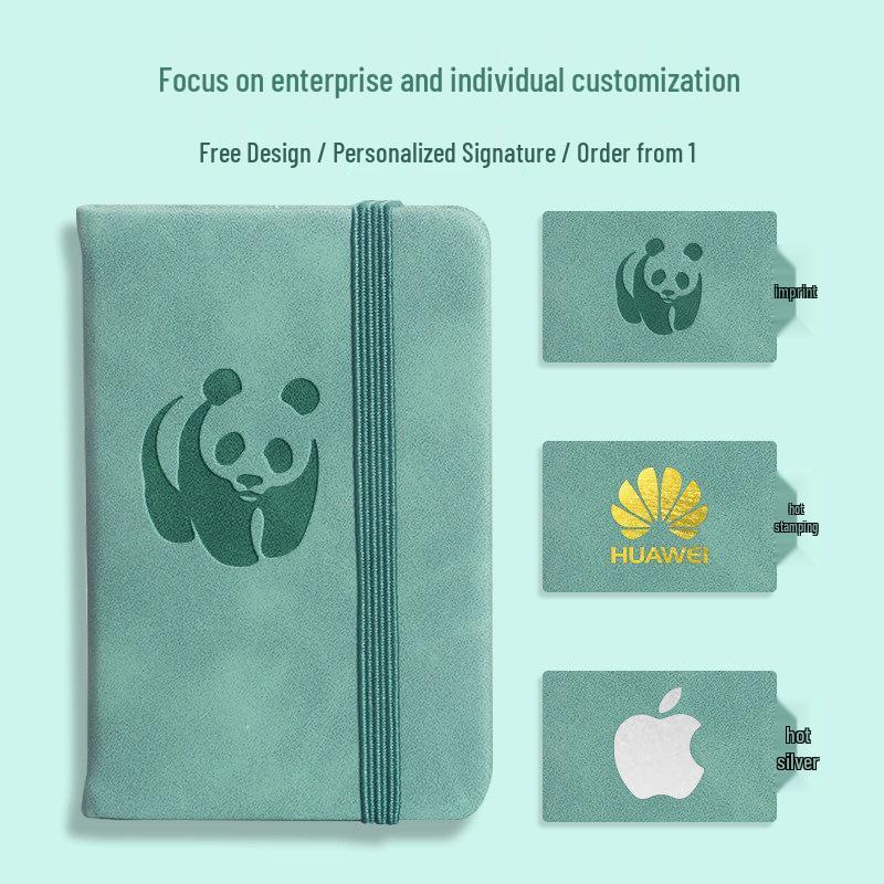 A7 Mini Pocket Notebook with Thick Leather Cover - Retro and Simple Design