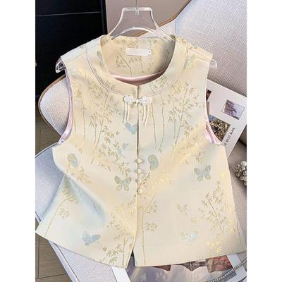 2025 New Vintage Jacquard Sleeveless High-end Vest Top Vest Vest Women
