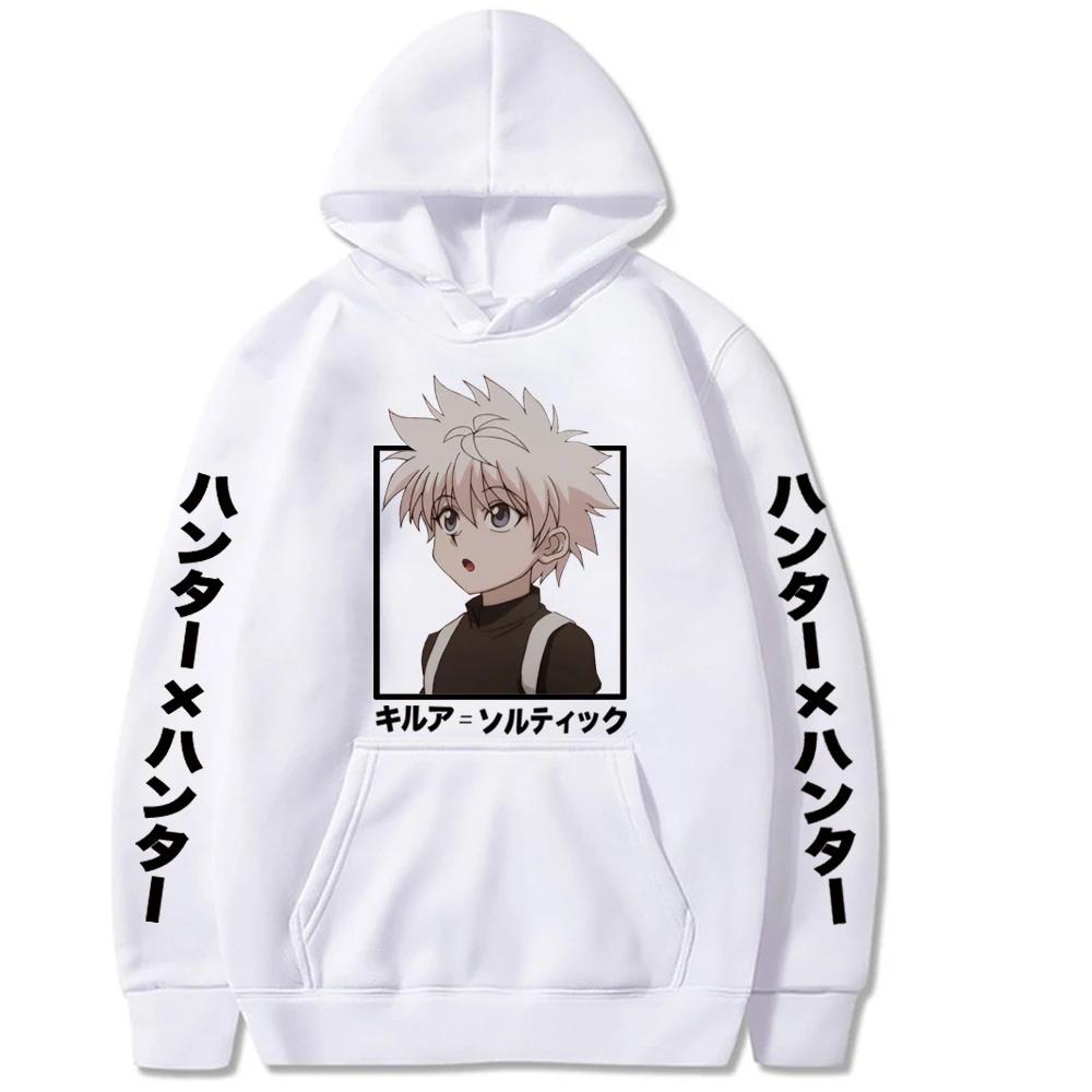Kawaii Anime Hunter X Hunter Killua Zoldyck Print Hoodie Sweatshirts Harajuku Cartoon Unisex Fashion Streets Oversized Pullovers