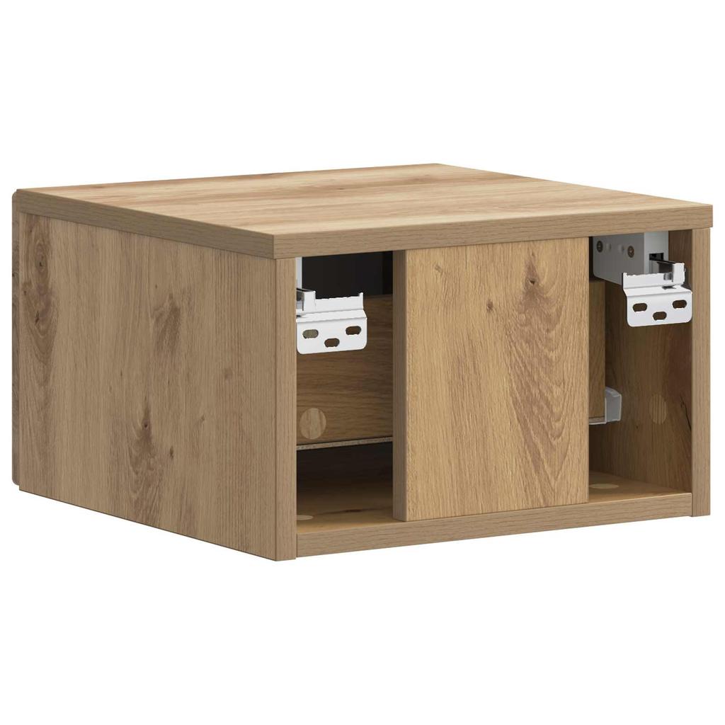 Wall Mounted Nightstand Artisan Oak Finish 34.5 X 33 X 20 Cm