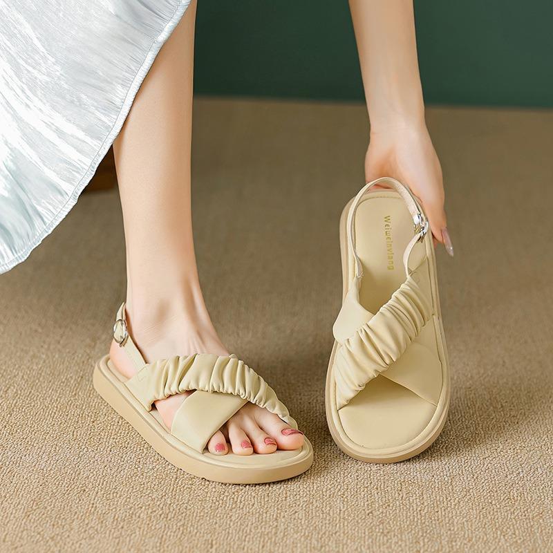 Platform Sandals Women Summer Wear Roman Sandals with Fairy Slippers Large Size