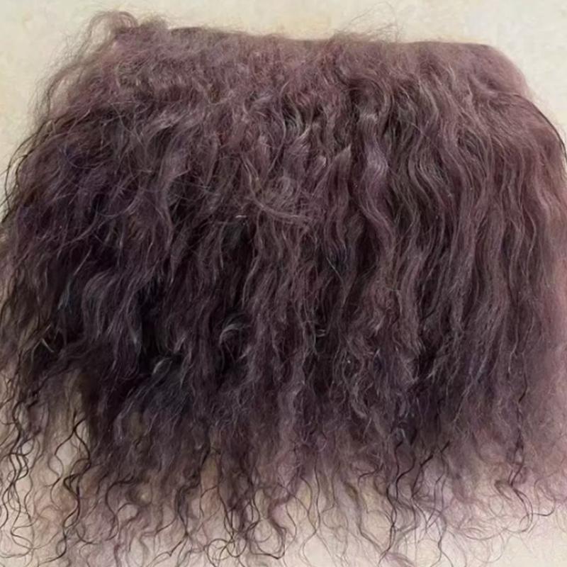 Mongolei Fell Schaffell Wolle Extensions Haarsträhne Lockige Textur Lockige Haarverlängerungen Strapazierfähig Lammfell Fell Puppe Spielzeug Zubehör