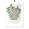 Leu Elefant Girafă Hipopotam Maimuță Frunză Artă de Perete pentru Creșă Pictură pe Pânză Postere și Imprimeuri Nordice Imagini Decor Cameră Bebeluși Copii