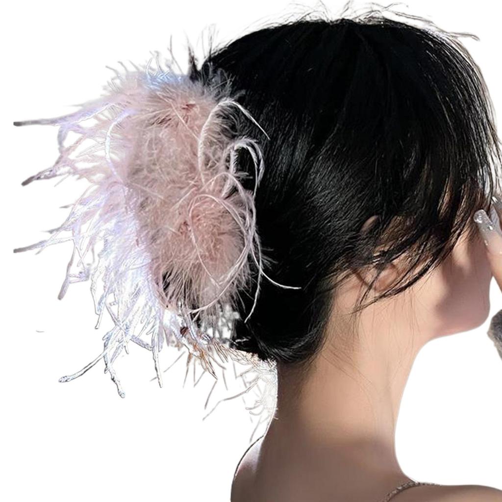 Hair Claw Clip Feather Theme Hair Claw Clamp Lovely 1920s Hair Holder Barrettes Strong Hold Hairpin for Girls