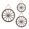 Wooden Wagon Wheel Wall Decor Retro Wheel Wall Art Vintage Farmhouse Old Western Hanging Ornaments for Home Office Cabin Western Themed Decor