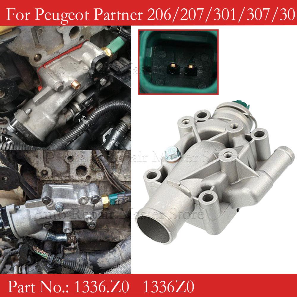 1336.Z0,1336Z0 Engine Coolant Thermostat with Housing For Peugeot Partner 206/207/301/307/308/1007 For Citroen C2 C3 C4