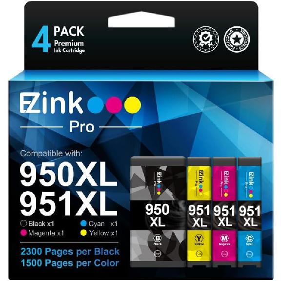 E-Z Ink Pro 822XL 822 Ink Cartridges High Yield Remanufactured Replacement for Epson 822 822 XL T822 Ink Cartridges Combo Pack To Work with Workforce