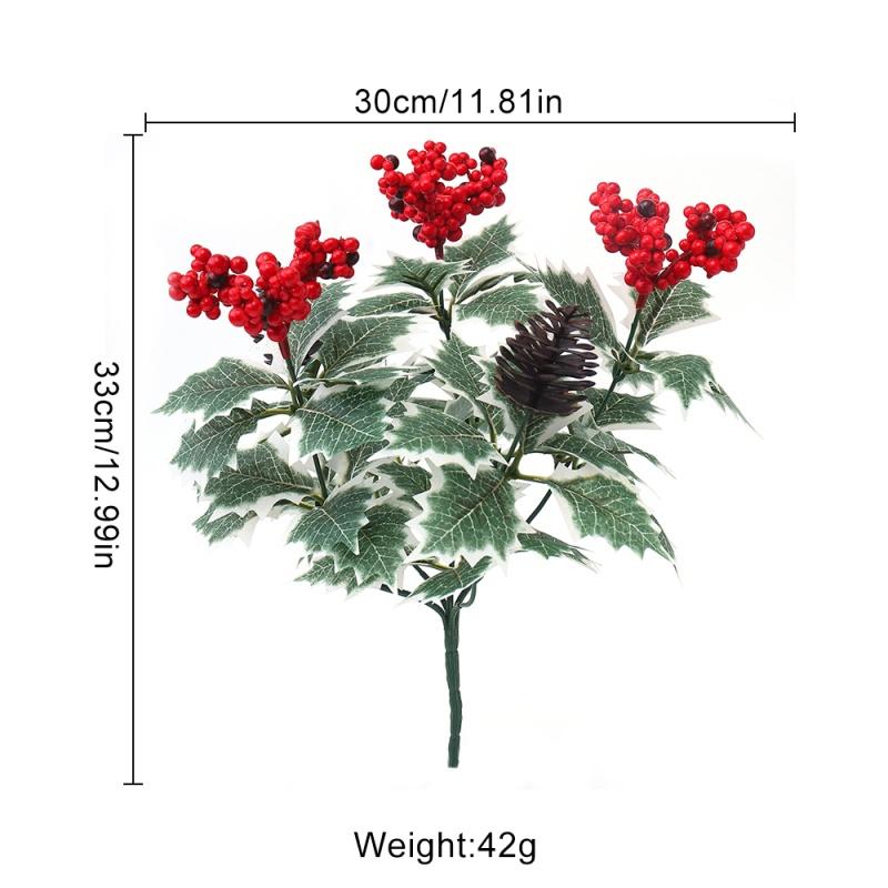 1/2Pcs Artificial Flower Christmas Decor Berry Branch Bouquet Xmas Tree Ornament Home Decor New Year 2026 Gift Navidad Accessory