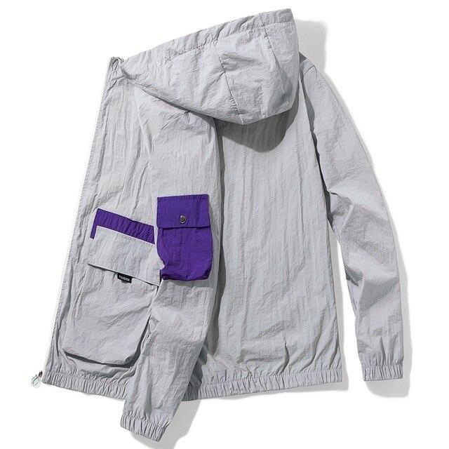 

Літня куртка для спорту та відпочинку, сонцезахисна куртка з однотонними швами XXXL сірий колір