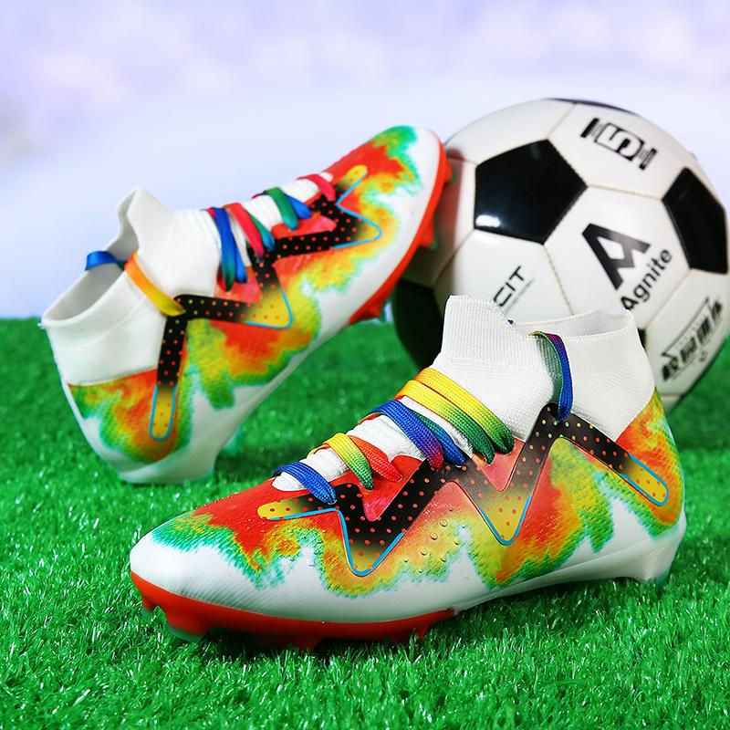 

Модные футбольные бутсы унисекс, футбольные бутсы, футбольные ботильоны, молодежные тренировочные кроссовки, спортивная обувь на открытом воздухе, Роналду, большие размеры 32-45 34 белый