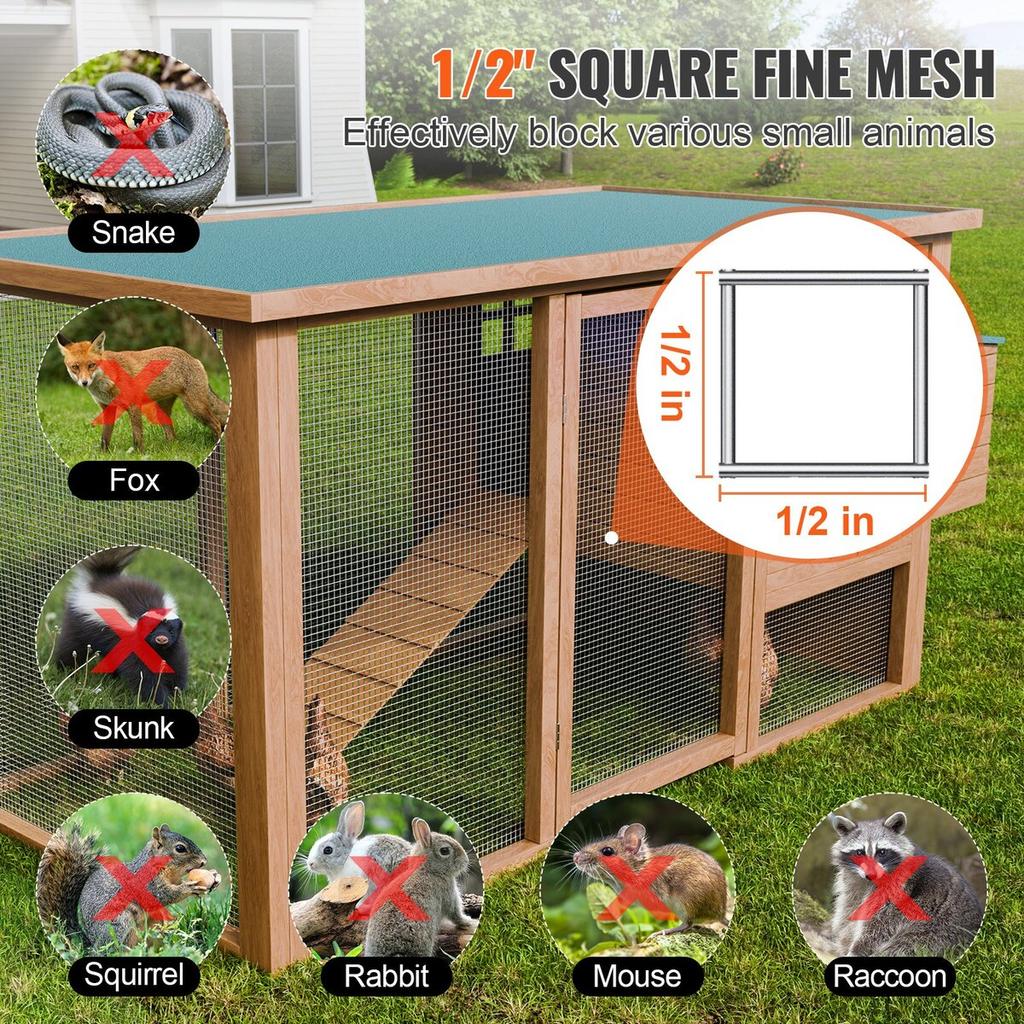 Hardware Cloth, 1/2 inch 24in x 25 ft 19 Gauge, Hot Dipped Galvanized Wire Mesh Roll, Chicken Wire Fencing, Wire Mesh for Rabbit Cages, Garden, Small