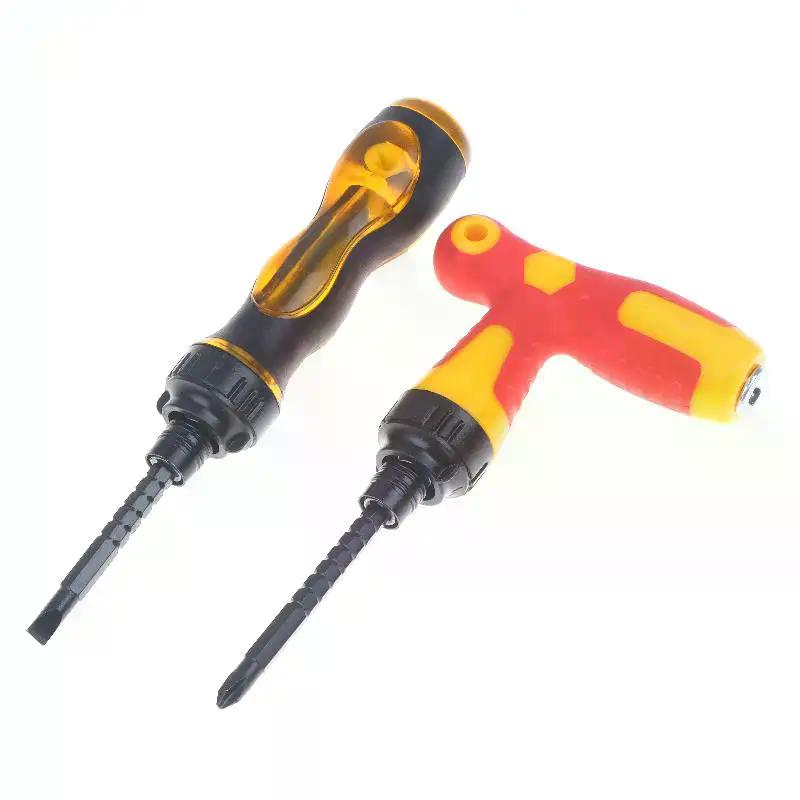 Chave de Fenda Doméstica 2 em 1 Ferramenta de Reparo Doméstico, Kit de Chave de Fenda Ratchet Magnética Rotativa Desmontável para Móveis/Carro/Computador