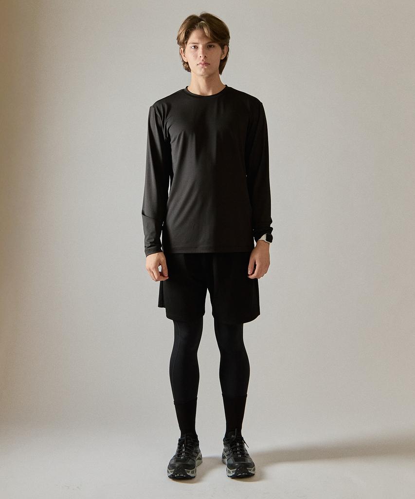 BASIC HOUSE Cool Functional Air Dry Regular Fit Long Sleeve Tee Black Lzts3116