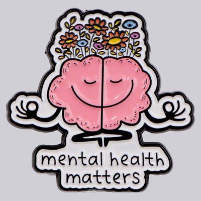 Mental Health Matters Brain Enamel Pin Brooch Pines Lapel Pins Badge On Backpack Clothes Accessories Fashion Jewelry  Gift
