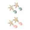 Stylish Oceanics Starfish Seashells Studs Earrings In Sturdy Alloy for Casual or Vacation Outfits