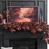 New Brown Magnolia Leaf Garland, Artificial Magnolia Leaf Garland Realistic, Autumn Magnolias Leaf Artificial Garlands