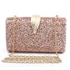 SCIOEN Ladies Clutch Pink Gold Wallet Crossbody Bag Women 2019 Metal Leaf Lock Women's Tote