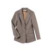 Autumn Women's Slim Long-sleeved Small Suit New Top Retro Woolen Plaid Blazer