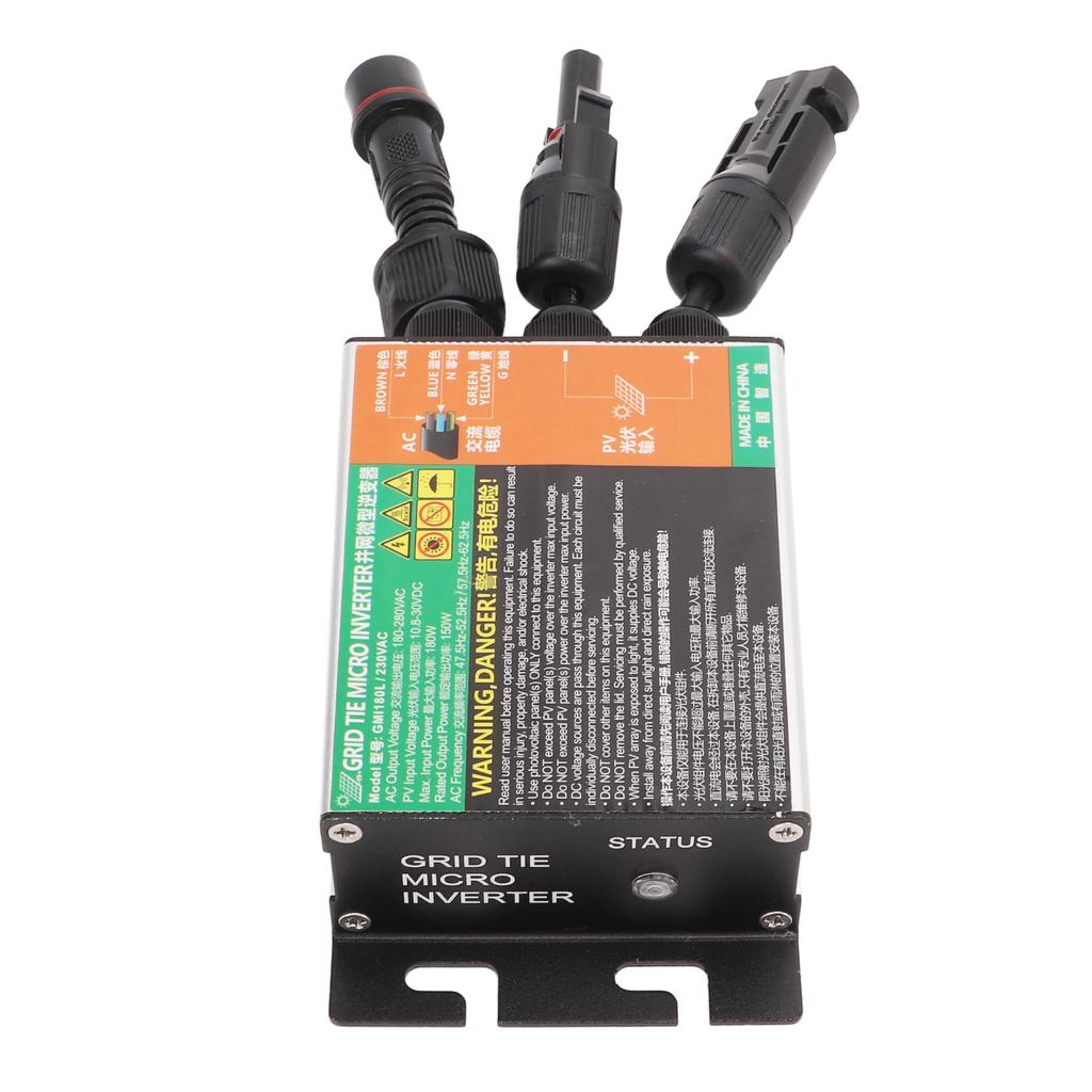 Solar Grid Tie Inverter Pure Sine Wave 180W 230V 10.8V to 30V DC Input to AC 180V to 280V Output