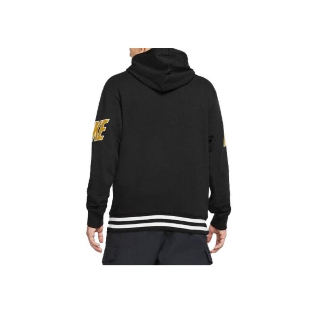 Nike Alphabet Logo Print Drawstring Hoodie Long Sleeve Sweatshirt Men Tops Black DD6168-010