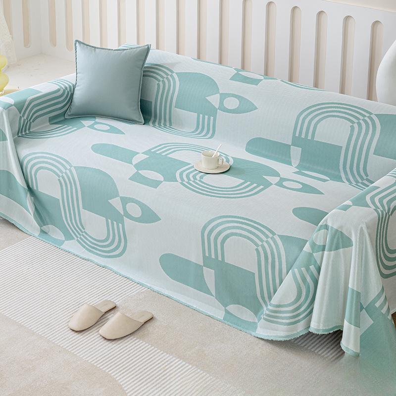 Summer Ice Silk Sofa Cushion Cool Cushion Summer Sandhair Towel Full Package Four Seasons Universal Non-slip Back Towel Cover