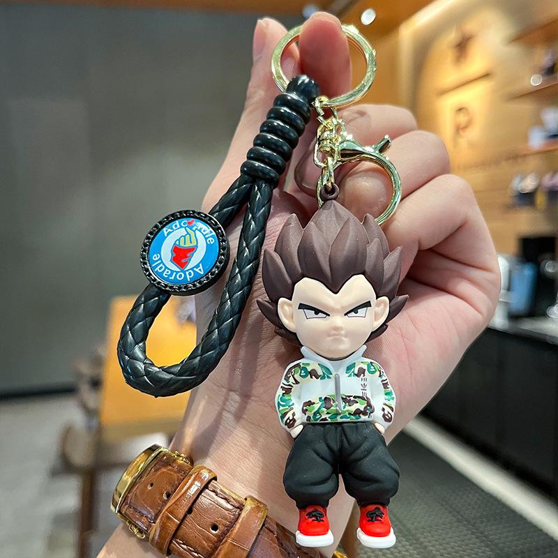 Anime Dragon Ball Keychain Z Super Saiyan Son Goku Bulma Broly Piccolo Majin Buu Series Kawaii Bag Pendant Keyring Toys Gifts