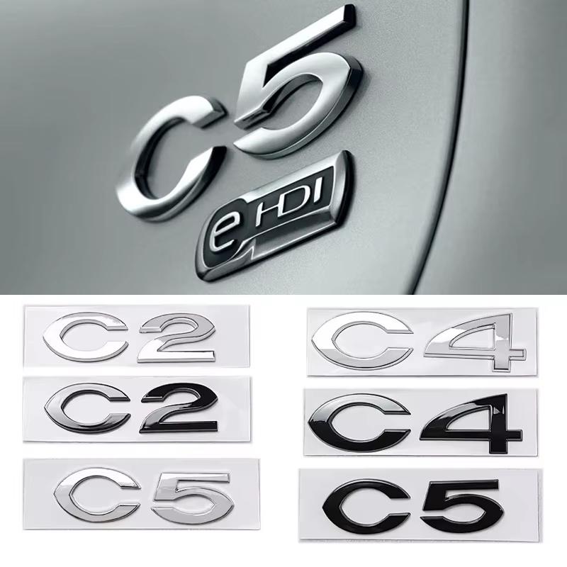 ABX2 C2 C4 C5 Logo ABS 3D Autocollant Emblème de Coffre Arrière de Voiture Styling pour Emblème de Marque Citroen Décalcomanies de Carrosserie Automobile Accessoires Modifiés pour Voiture