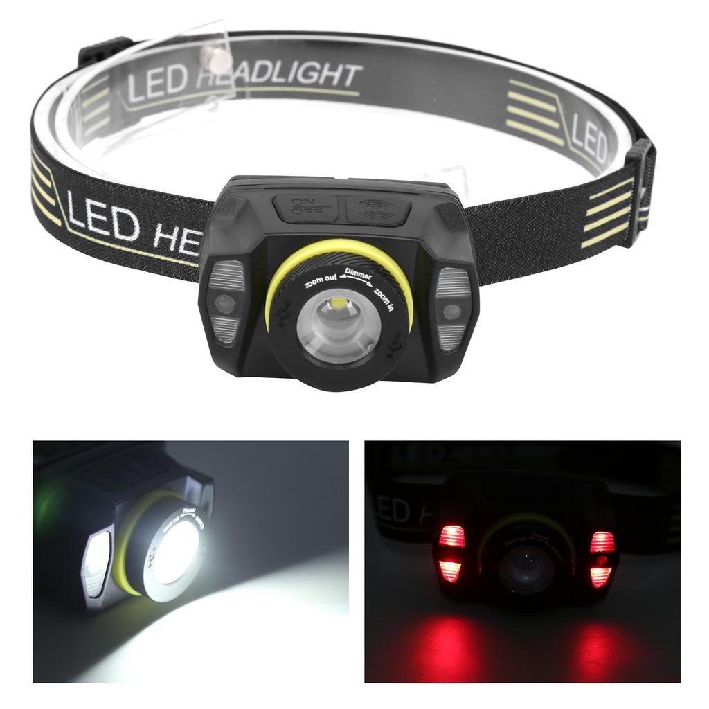 XPG+LED Silná Jasnost Přední Světlo Interakce Otřesem Zoom Vestavěná Baterie USB Nabíjení