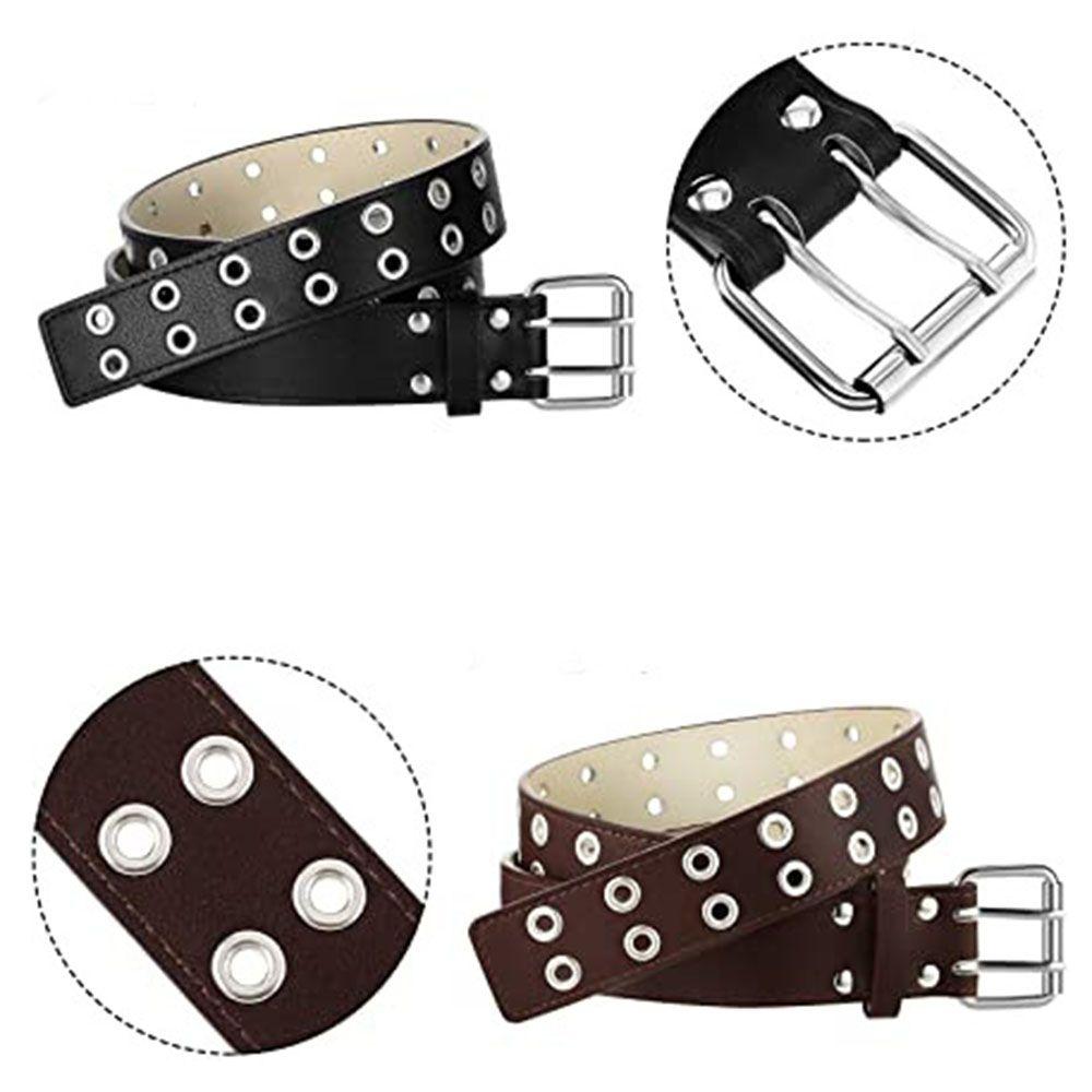 Genser i PU-skinn overfrakk Punk midjebelte Goth linning Justerbare belter Jeansbelter
