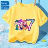 Kpop Demon Hunters Number 1-10 T-shirt Kawaii Rumy Birthday Tops Party Wear Girls Tee Summer Short Sleeve Kid Clothes 2025