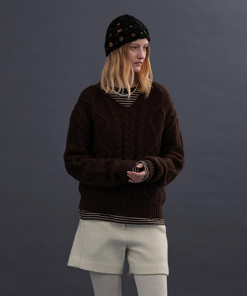 MOAT Ordinary Cable Knit (Wood Brown)