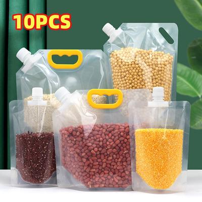 10 pçs Saco de Armazenamento de Cozinha Grão À Prova de Umidade Saco Selado À Prova de Insetos Transparente Portátil Grau Alimentar Saco de Armazenamento